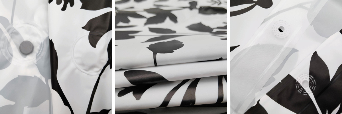Monochrome Bloom PEVA Shower Curtain Monochrome Bloom PEVA Shower Curtain