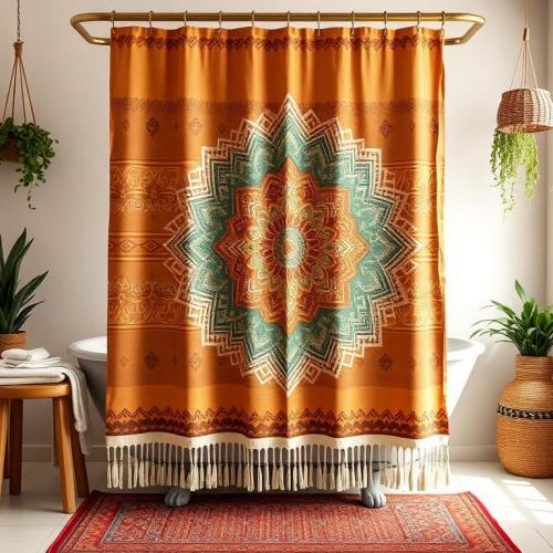 Retro Shower Curtains for Boho, Mid-Century, and Vintage Homes