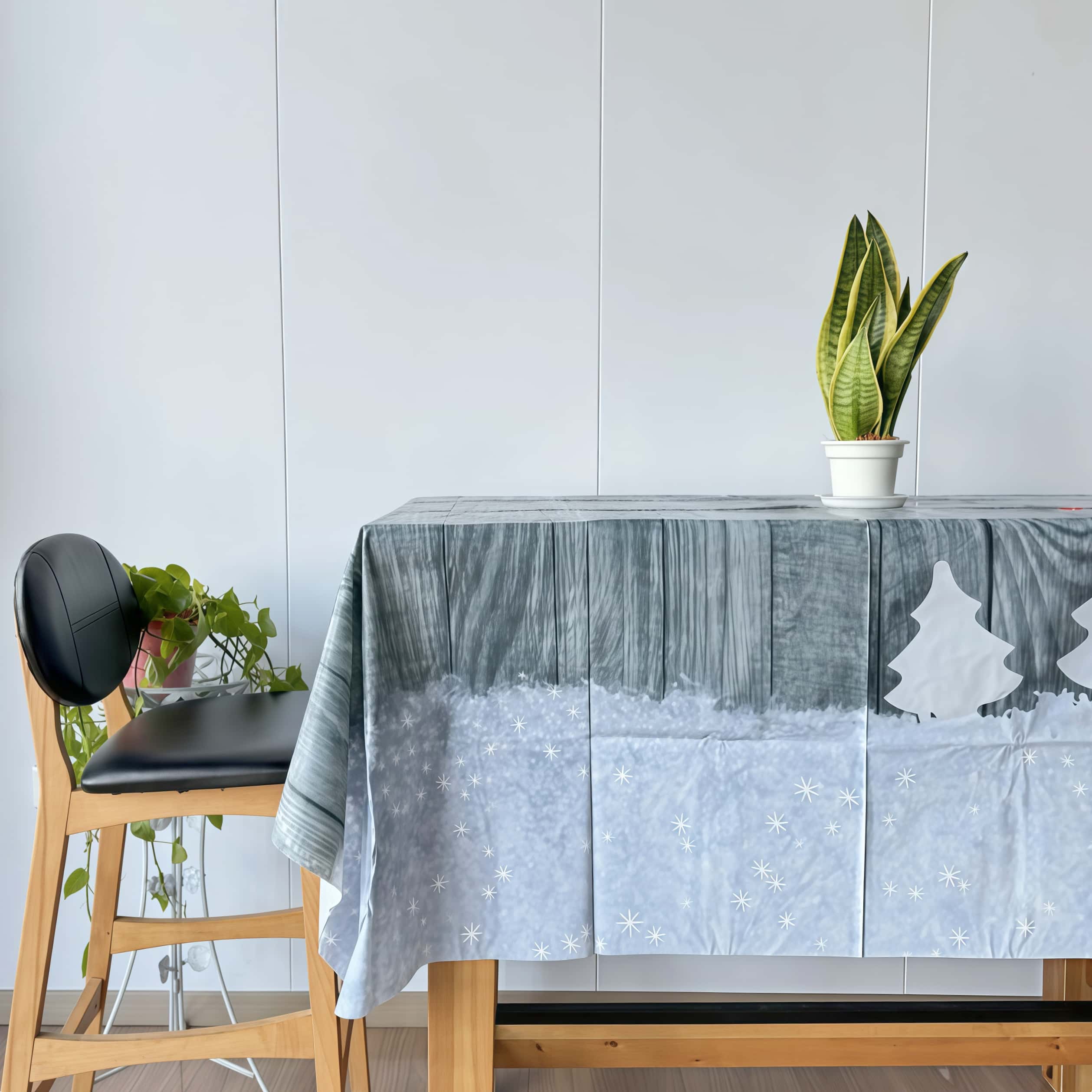 PEVA Kersttafelkleed met Sneeuwpop Print