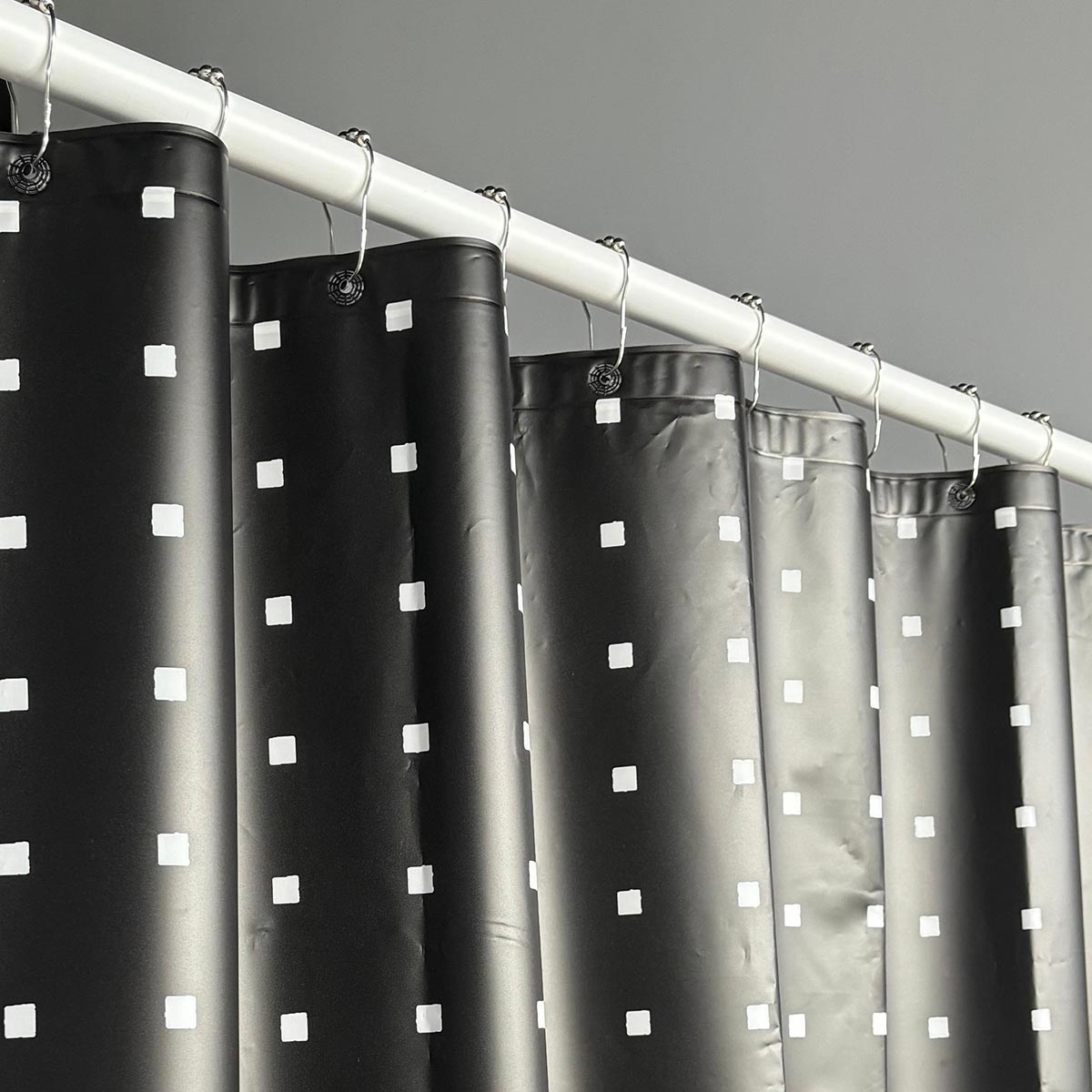Midnight Grid PEVA Shower Curtain