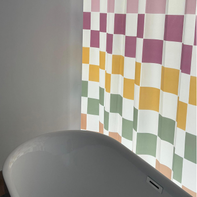 Modern Geometric PEVA Stall Shower Curtain