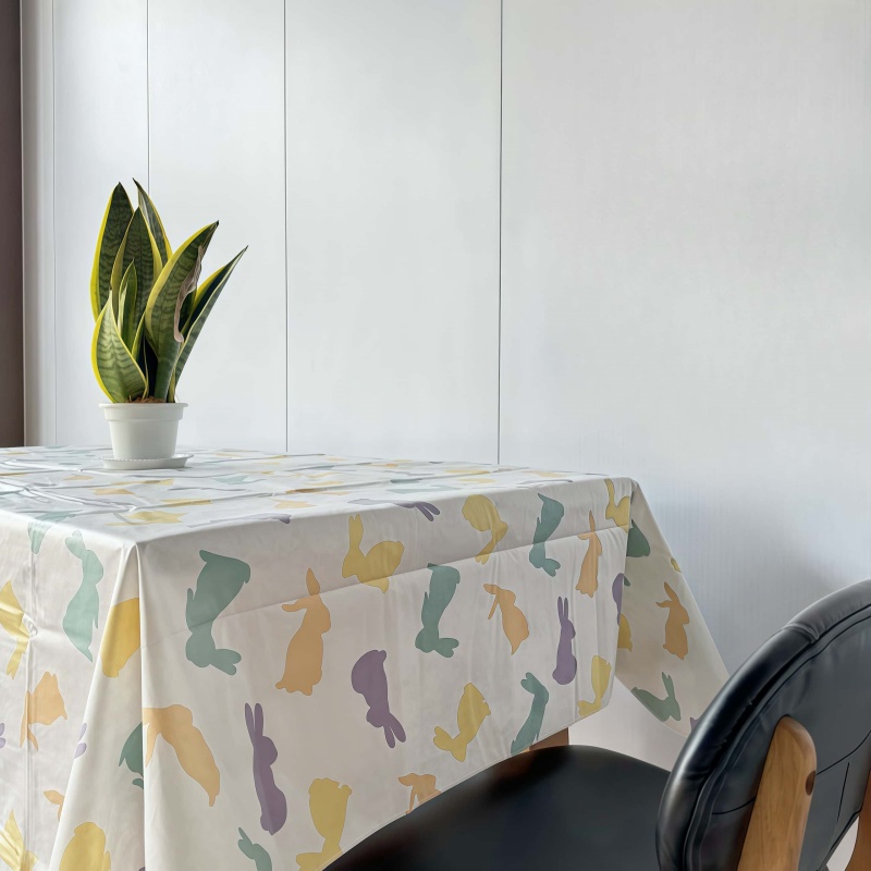 子供用バニープリントビニールテーブルクロス