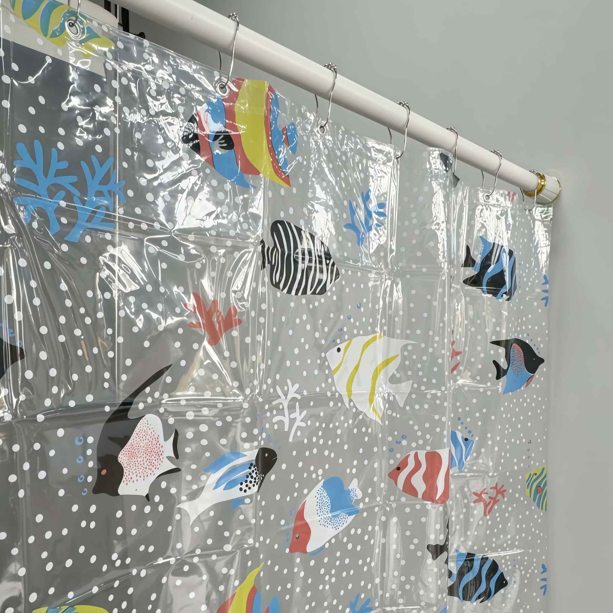 PEVA Fish Bath Shower Curtain Clear
