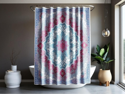 Jak łączyć sztukę na zasłonach prysznicowych z kolorami ścian i dodatkami