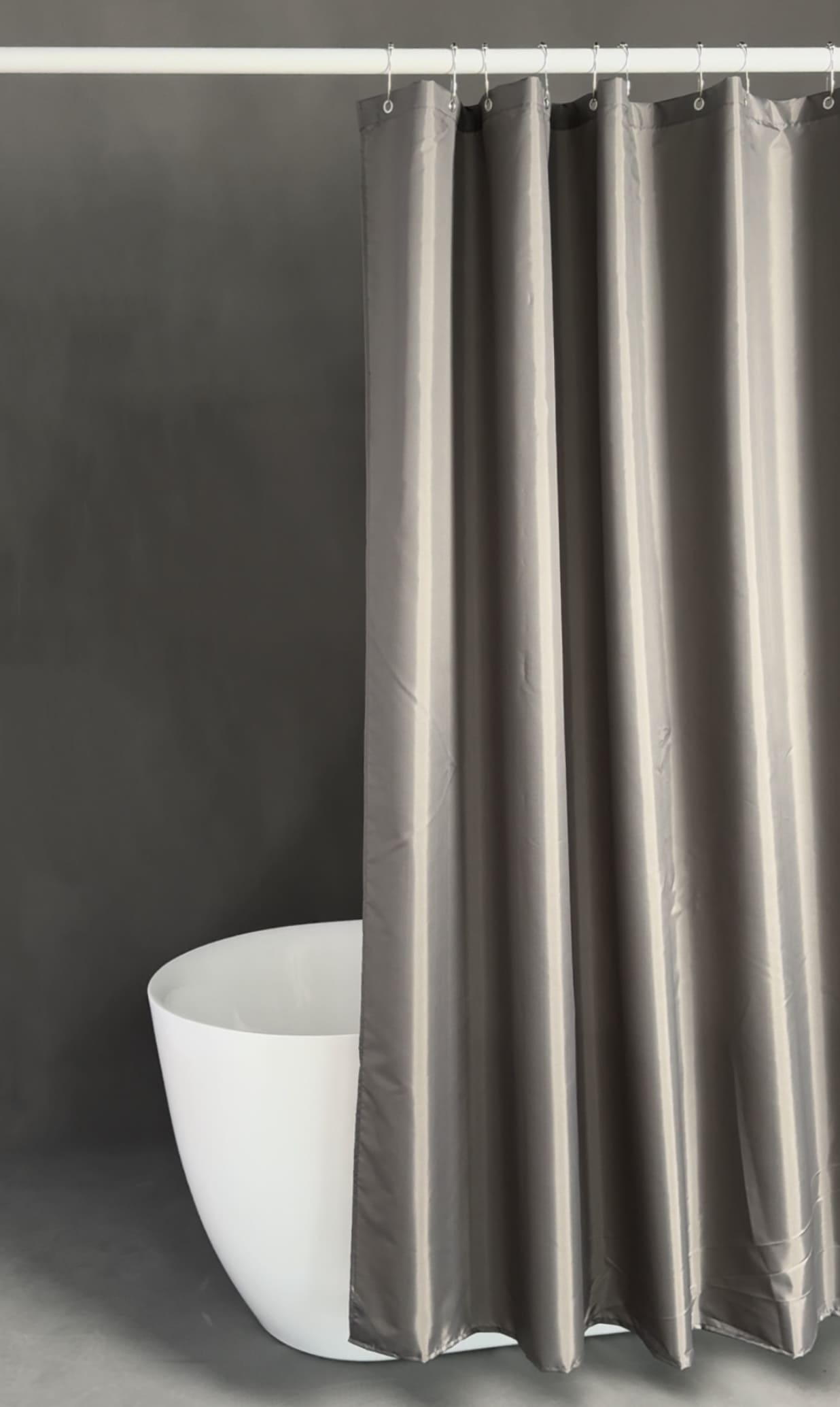 Urban Grey Fabric Shower Curtain Liner