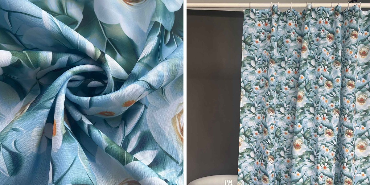 Floral Fabric Shower Curtain