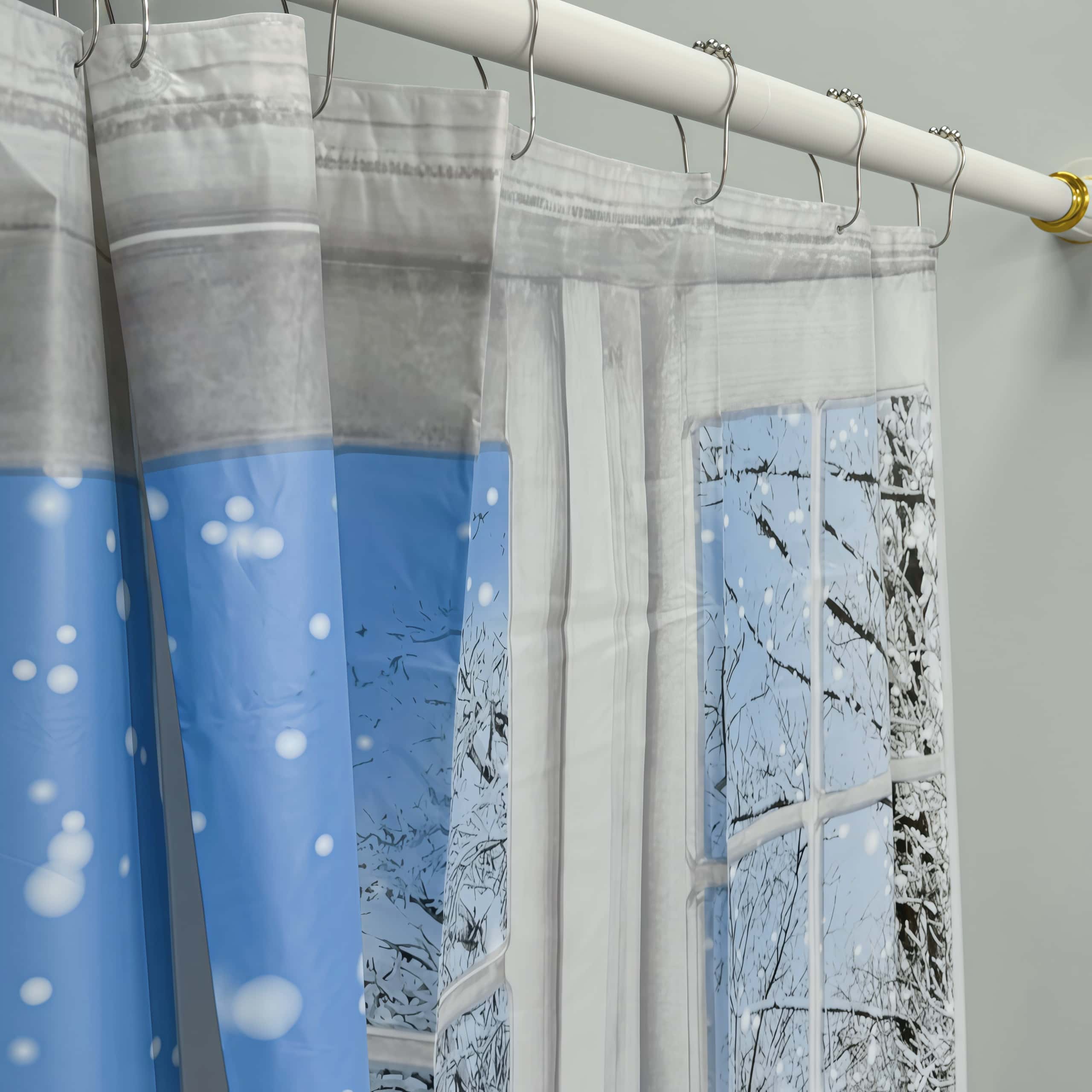 Nordic Snow Landscape PEVA Shower Curtain