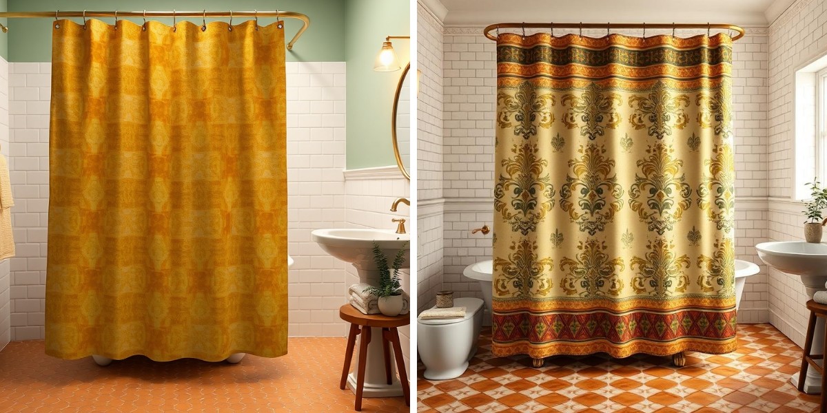Retro Shower Curtains for Boho, Mid-Century, and Vintage Homes