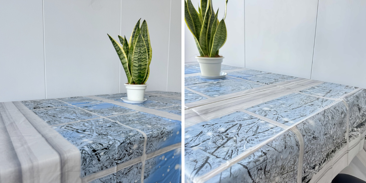 Winter Window Vinyl Tablecloth