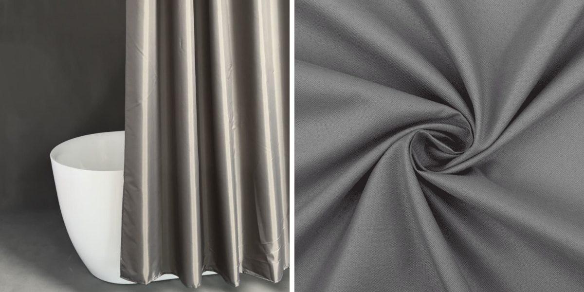 Minimalistischer Duschvorhang aus Stoff Minimalistischer Duschvorhang aus Stoff