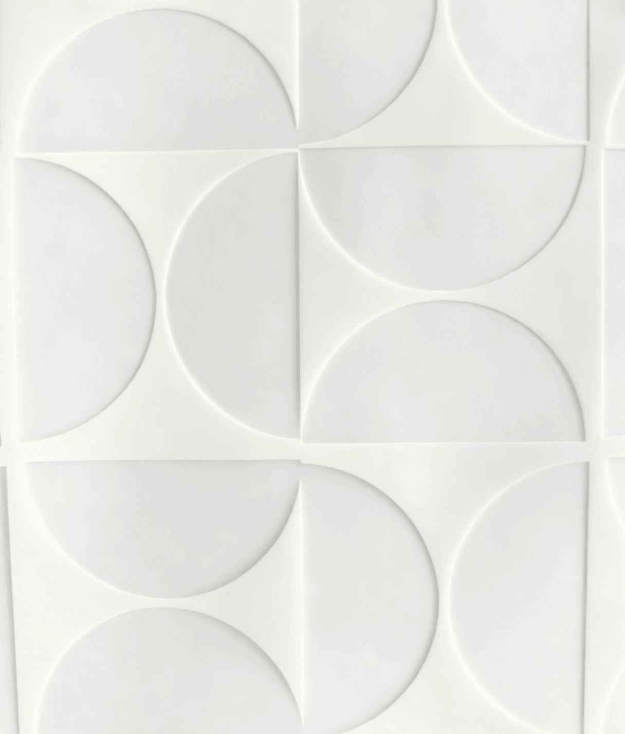 Geometrik Yarım Daire Şeklinde PEVA Duş Perdesi – Minimalist Beyaz Banyo Perdesi