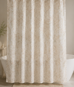Rideau de douche en tissu Soft Blossom – Rideau de salle de bain aux fleurs pastel douces