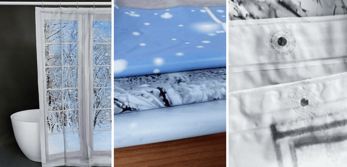 Nordic Snow Landscape PEVA Shower Curtain
