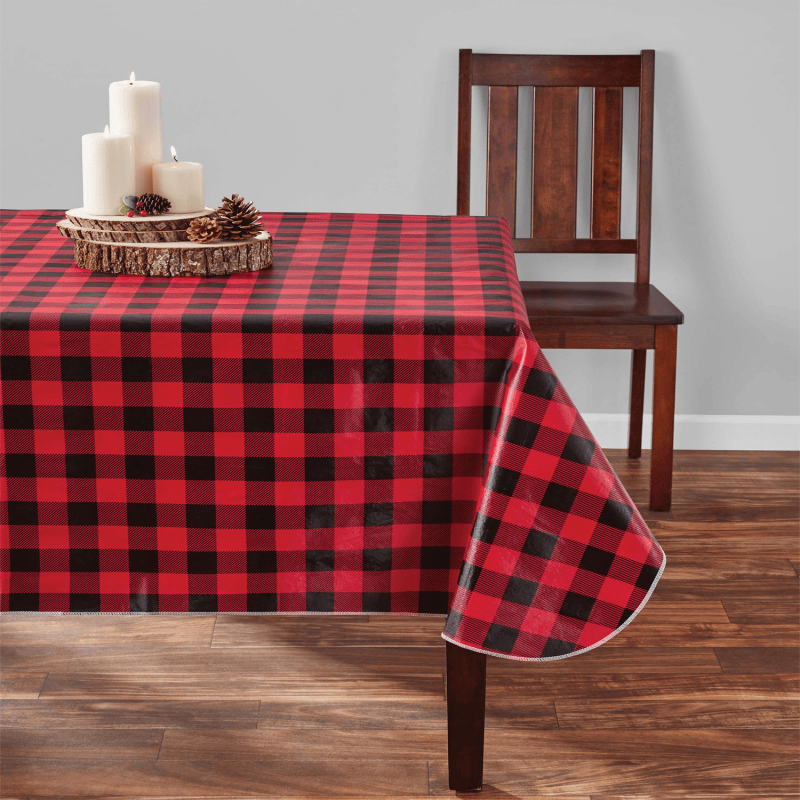 Wipeable Flannel Backed Vinyl Tablecloth