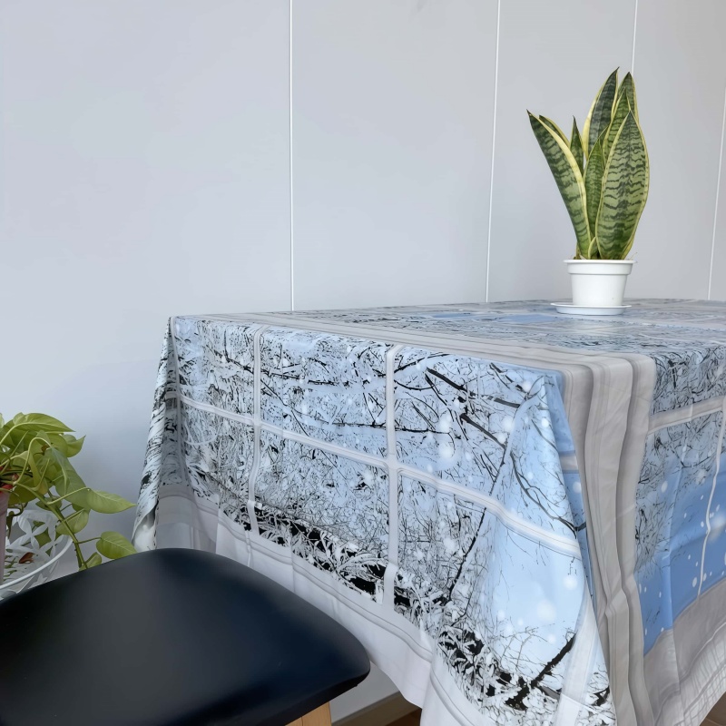 Winter Window Vinyl Tablecloth