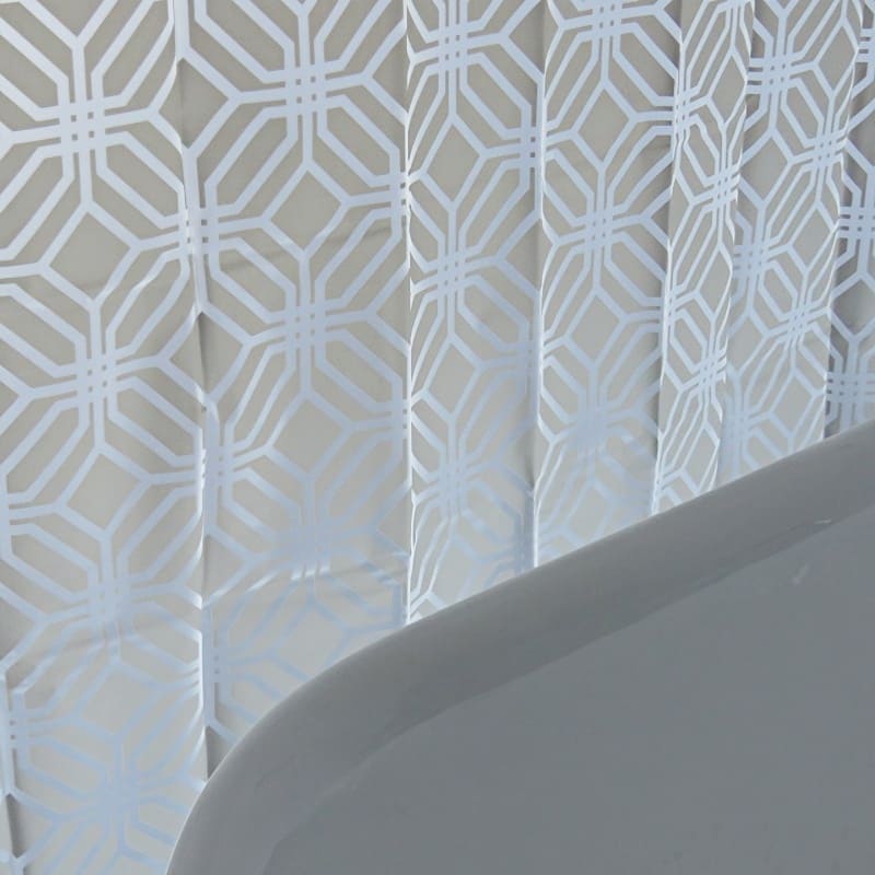 Geometric Eyelet Shower Curtain Grey