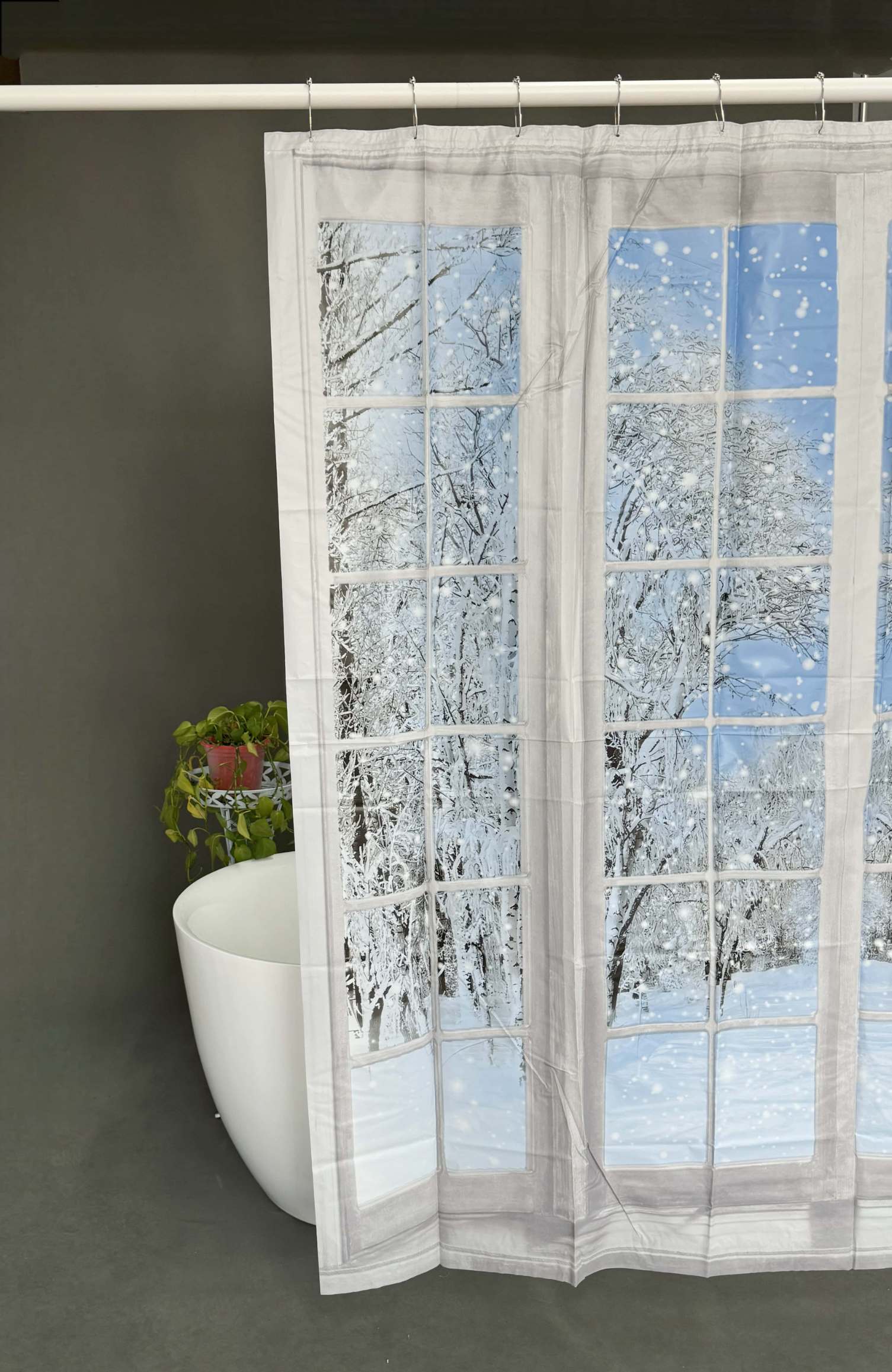 Nordic Snow Landscape PEVA Shower Curtain