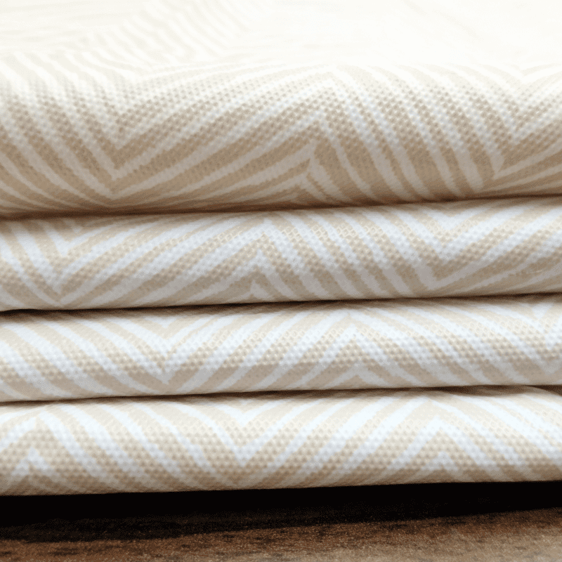 Beige Herringbone Print Vinyl Tablecloth