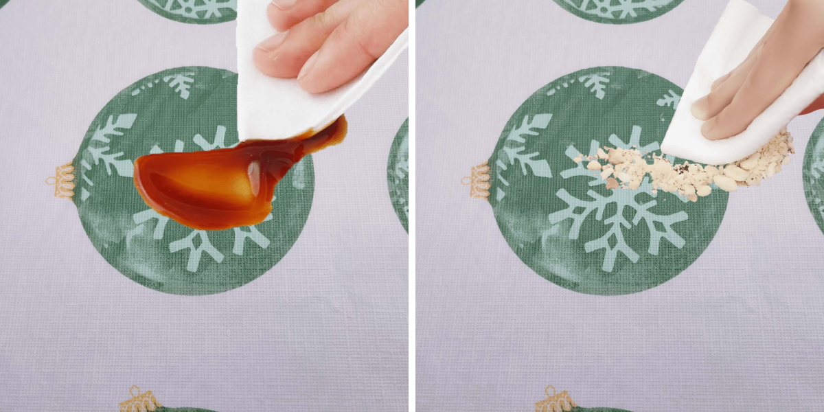 Holiday Green Vinyl Tablecloth with Flannel Backing