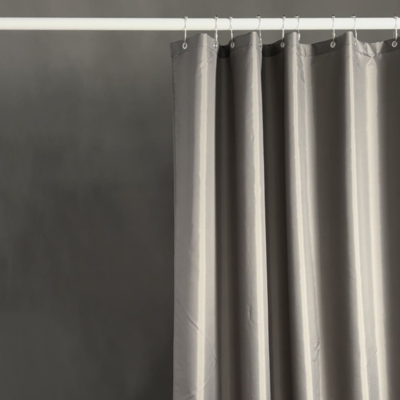 Dark Grey Textile Fabric Shower Curtain Liner