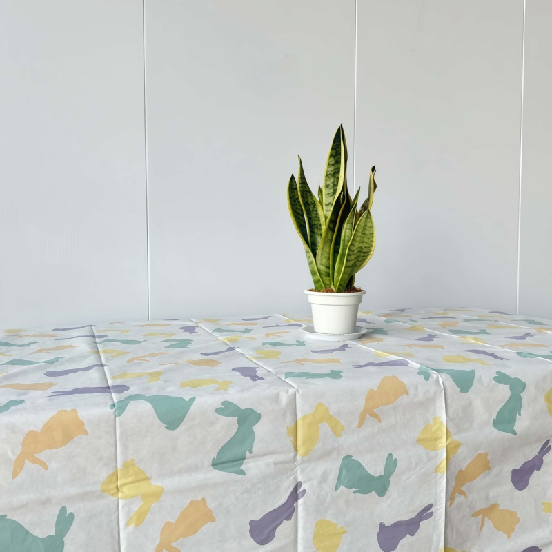 子供用バニープリントビニールテーブルクロス