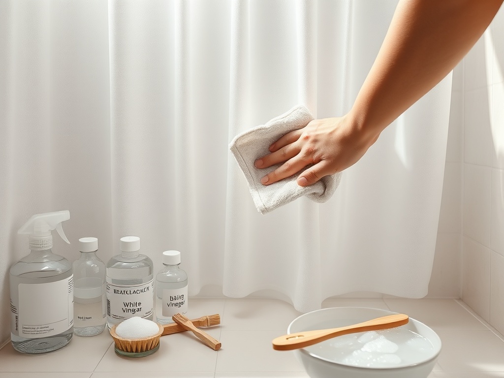 So entfernen Sie Schimmel vom Duschvorhang: Die richtige Anwendung von Essig und Backpulver