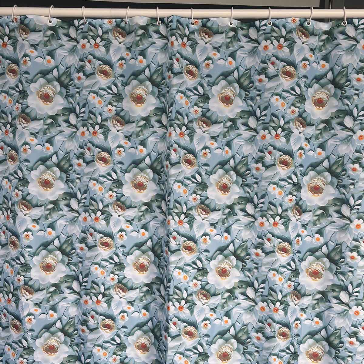 Floral Fabric Shower Curtain