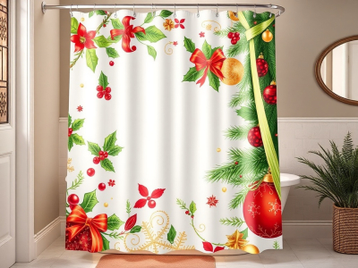 Świąteczne zasłony prysznicowe na Boże Narodzenie, Święto Dziękczynienia i zimową aranżację