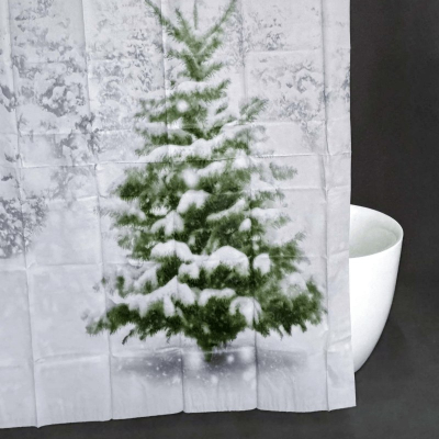 Vintage Schneefall PEVA Duschvorhang
