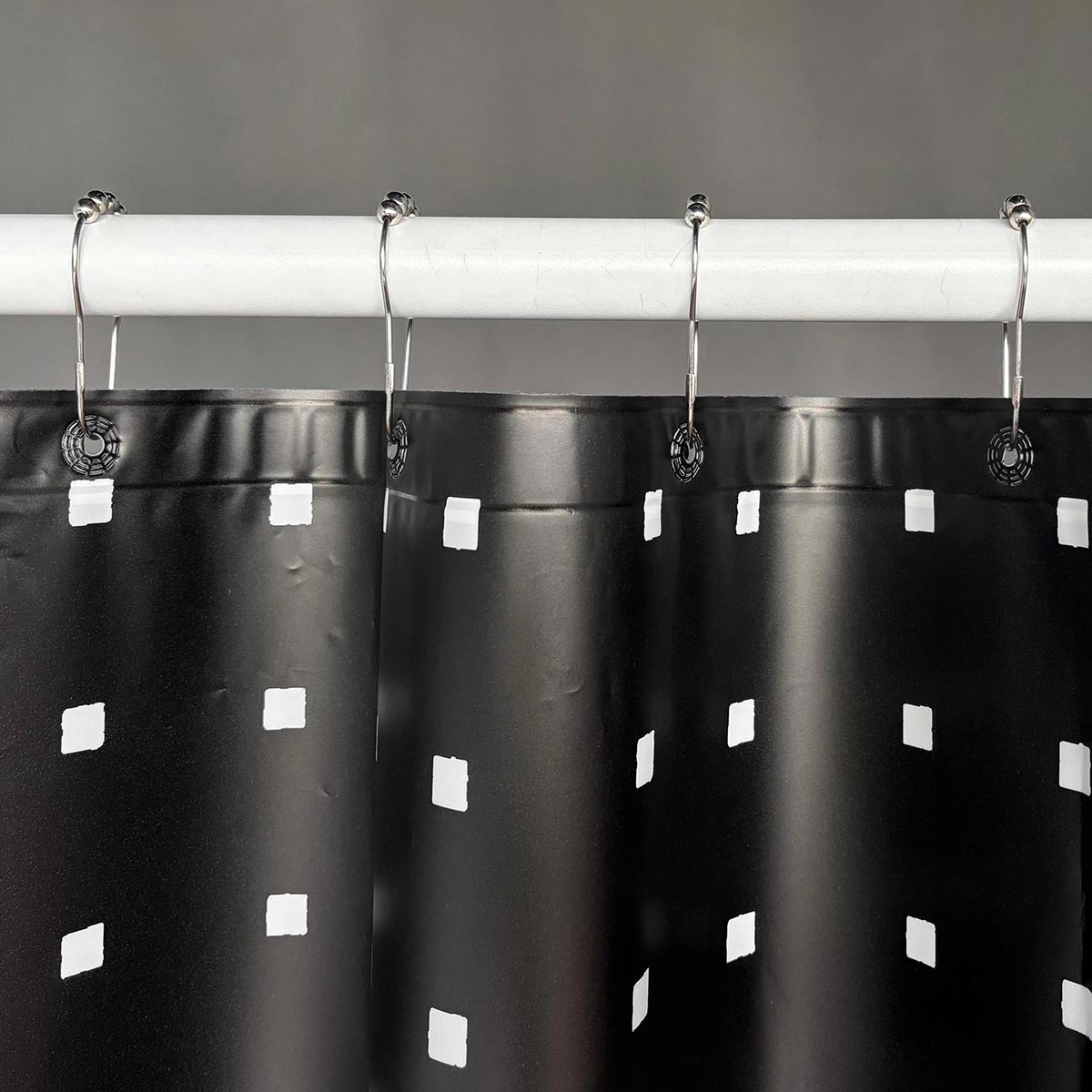 Midnight Grid PEVA Shower Curtain
